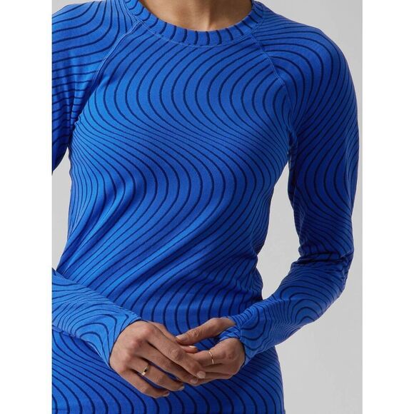 Athleta Momentum Blue Seamless Workout Top - Picture 1 of 4
